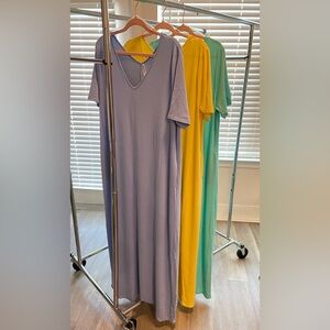 3 MAXI DRESS BUNDLE WITH POCKETS, LOUNGEWEAR, DORM DRESS, CASUAL